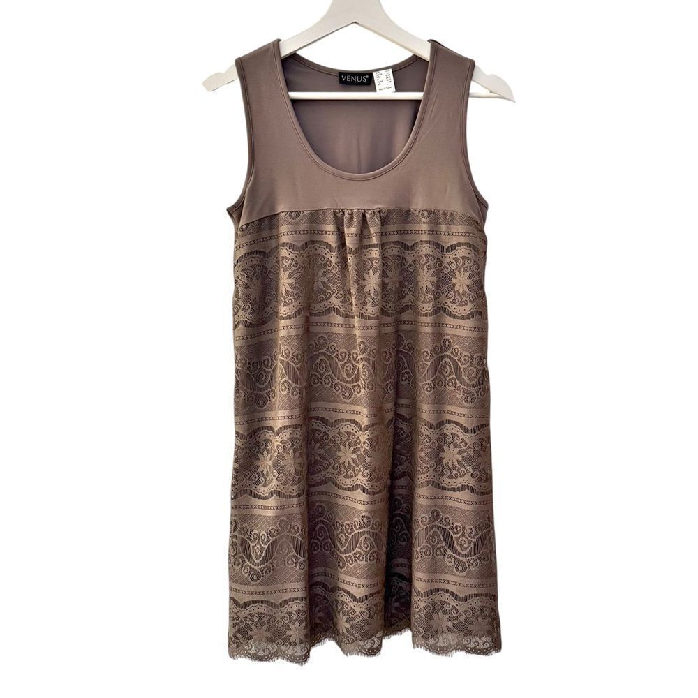 Venus Sleeveless Brown Shift Dress size XS